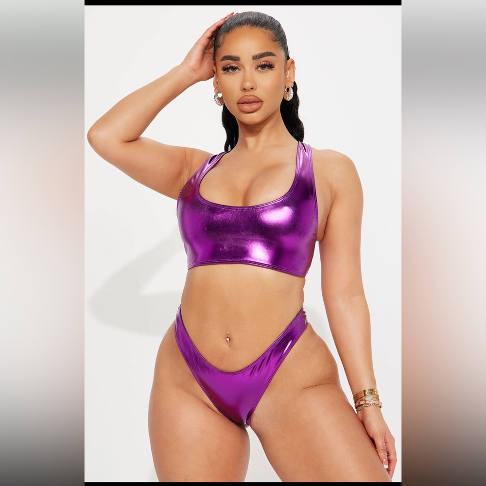 Purple metallic bikini